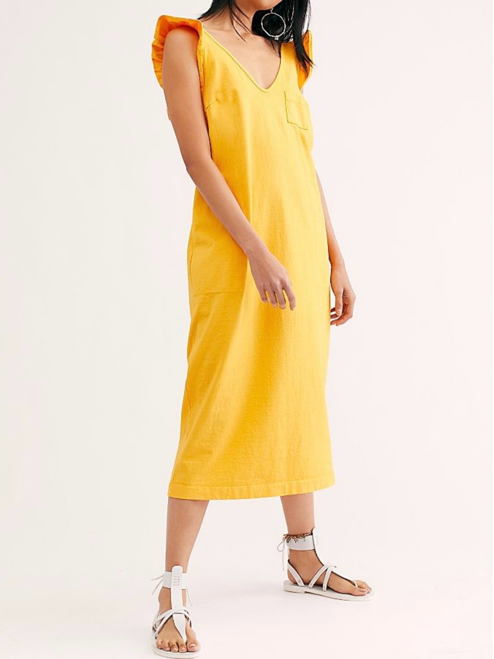 FP Beach yellow cotton midi dress-once upon a sea